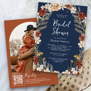 Invitation Fête des mariées de la marine Fleur sauvage de ter