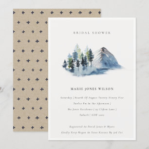 Invitation Fête des mariées de la montagne Blue Pi