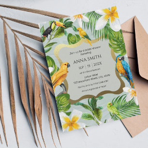 Invitation Fête des mariées de la Plumeria de Luau Tropical