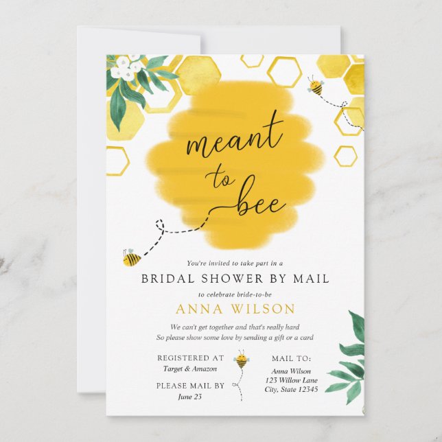 Invitation Fête des mariées de l'abeille par courrier (Devant)