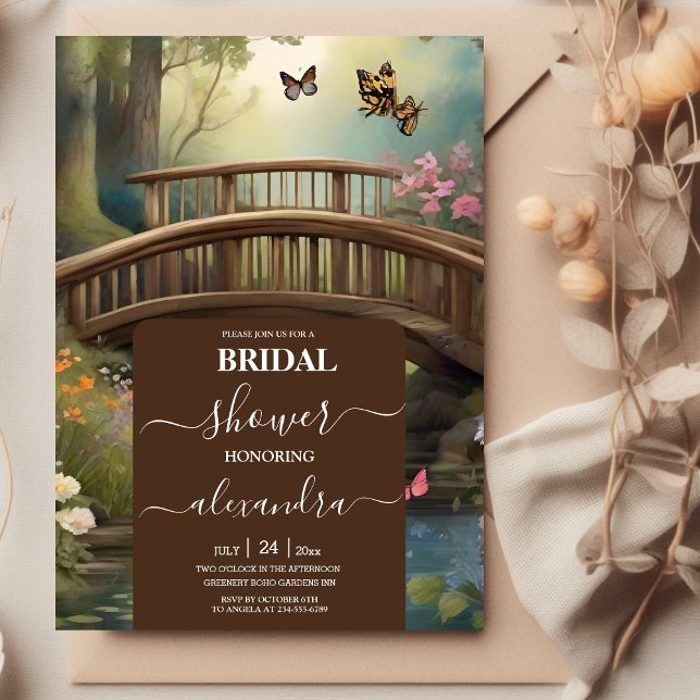 Invitation Fête des mariées de l'arbre d'aquarelle du lac Mou (Créateur téléchargé)