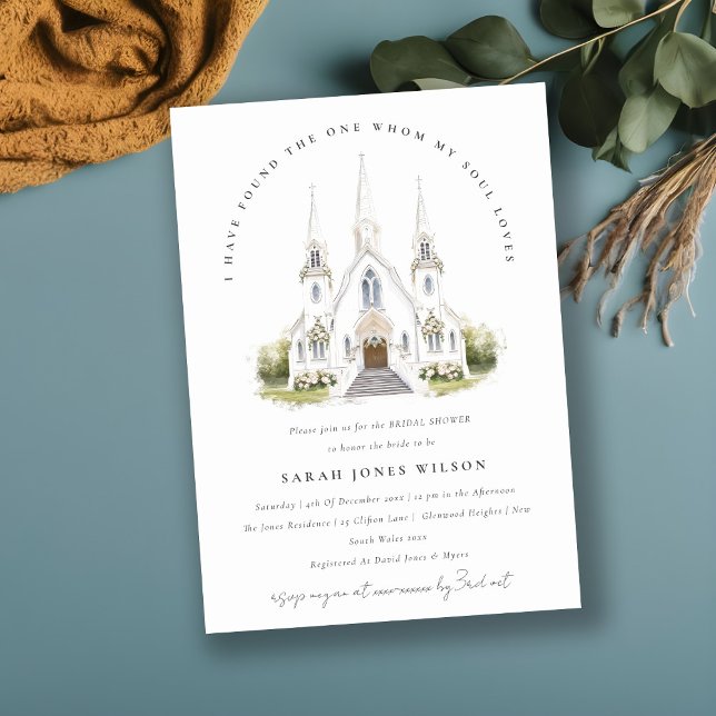 Invitation Fête des mariées de l'église catholique simple Wat (Créateur téléchargé)