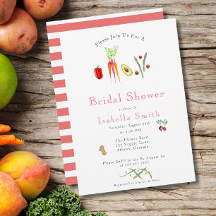 Invitation Fête des mariées de légumes aquarelle