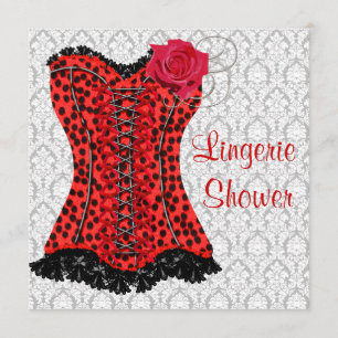 Invitation Fête des mariées de lingerie du léopard rouge