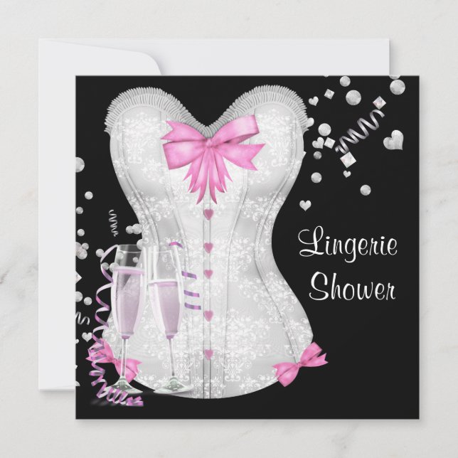 Invitation Fête des mariées de lingerie en corse rose (Devant)