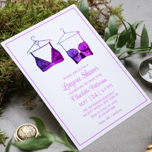 Invitation Fête des mariées de lingerie en dentelle noire (Créateur téléchargé)
