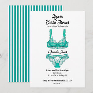 Invitation Fête des mariées de lingerie Turquoise