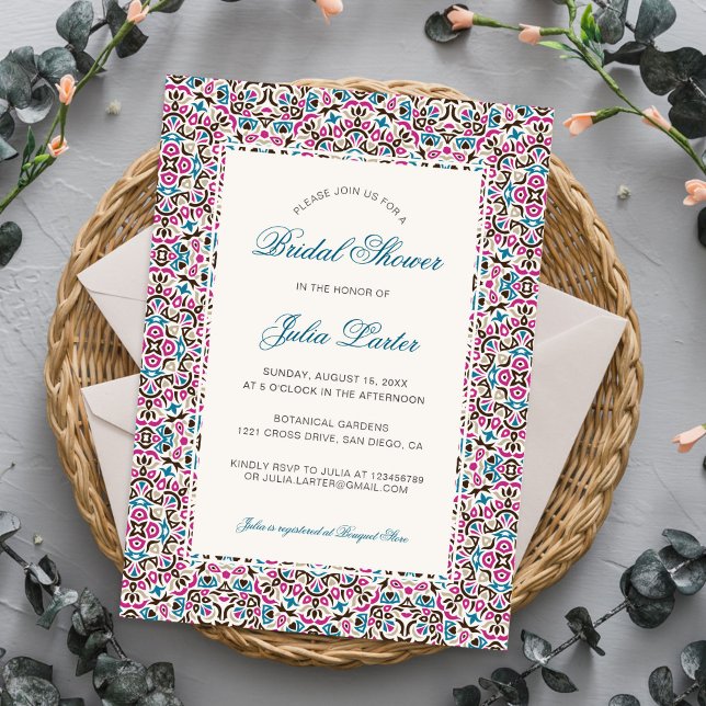 Invitation Fête des mariées de Mandala géométrique en treilli (Créateur téléchargé)