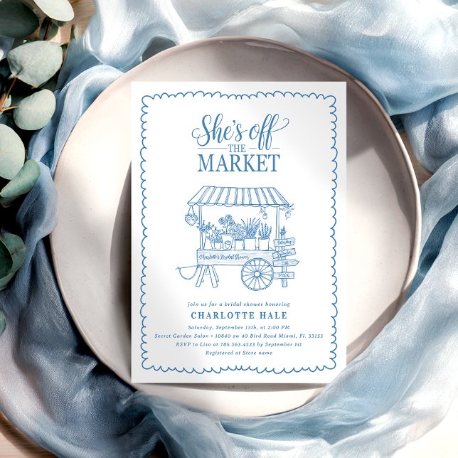 Invitation Fête des mariées de marché moderne tirée à la main (Créateur téléchargé)