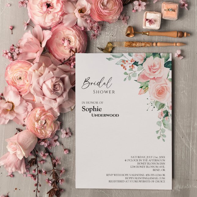 Invitation Fête des mariées de Mariage blanc flou (Créateur téléchargé)