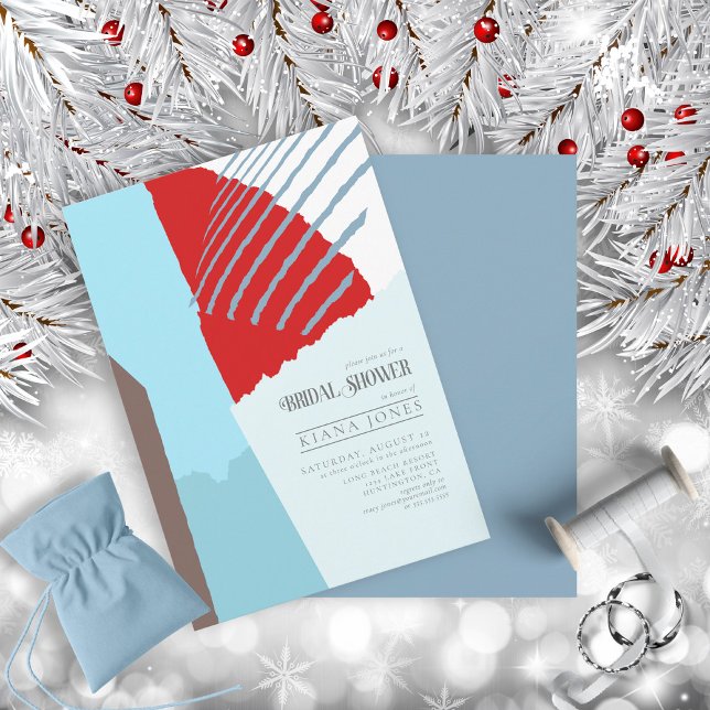Invitation Fête des mariées de Mariage de blocs de couleur -  (Front/Back In Situ)