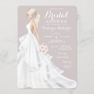 Invitation Fête des mariées de Mariage de Blonde Bride