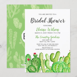 Invitation Fête des mariées de Mariage de cactus rustiques