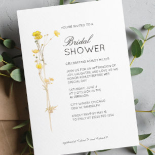 Invitation Fête des mariées de Mariage de détail floral minim