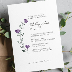 Invitation Fête des mariées de Mariage de détail floral minim
