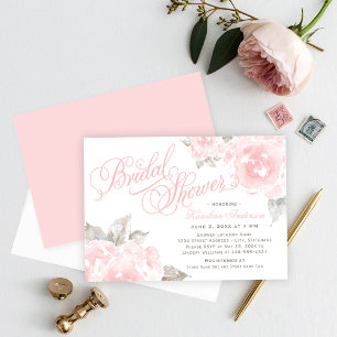 Invitation Fête des mariées de Mariage de Rose vintage rose