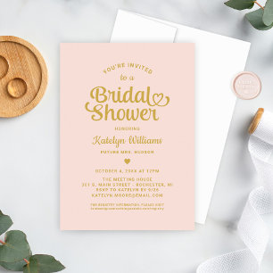 Invitation Fête des mariées de Mariage de script de coeur blu