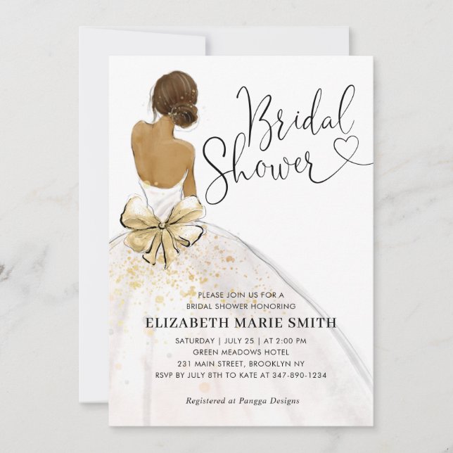 Invitation Fête des mariées de Mariage d'or blanc de mariée m (Devant)