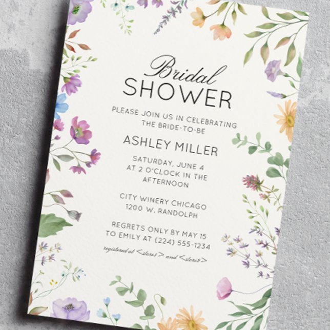 Invitation Fête des mariées de Mariage Fleur sauvage simple e (Créateur téléchargé)
