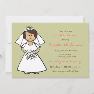 Invitation Fête des mariées de mariées de Mariage de caricatu