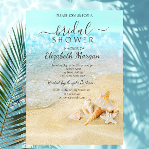 Invitation Fête des mariées de mer de sable de plage