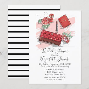 Invitation Fête des mariées de mode rouge