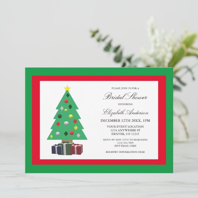 Invitation Fête des mariées de Noël (Debout devant)
