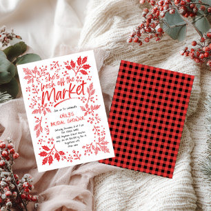 Invitation Fête des mariées de Noël à En vichy frais du march