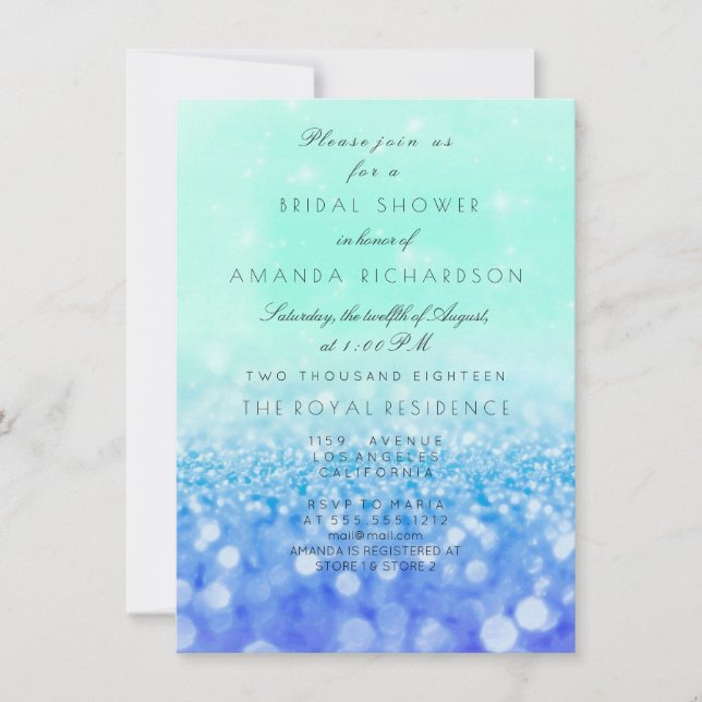 Invitation Fête des mariées de Parties scintillant de la ment (Devant)