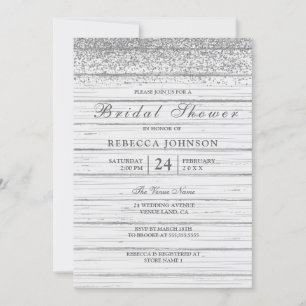 Invitation Fête des mariées de Parties scintillant en argent 