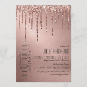 Invitation Fête des mariées de Parties scintillant or Rose br