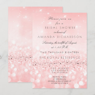 Invitation Fête des mariées de Parties scintillant Peach Pink