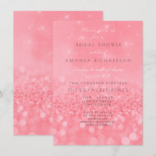Invitation Fête des mariées de Parties scintillant pétillante (Devant / Derrière)