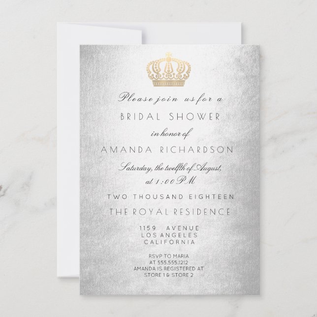 Invitation Fête des mariées de Parties scintillant royale Sil (Devant)