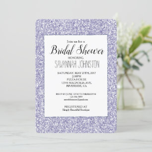 Invitation Fête des mariées de Parties scintillant violet Lav