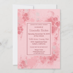 Invitation Fête des mariées de peinture flou chic