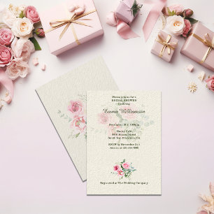 Invitation Fête des mariées de Personnaliser Rose vintage