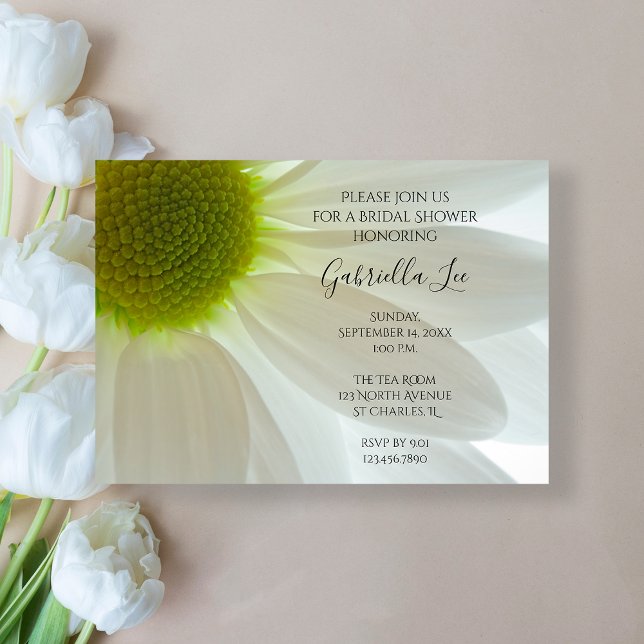 Invitation Fête des mariées de pétales à fleurs blanches (Créateur téléchargé)