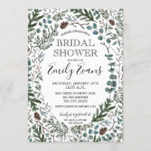 Invitation Fête des mariées de pin et Eucalyptus