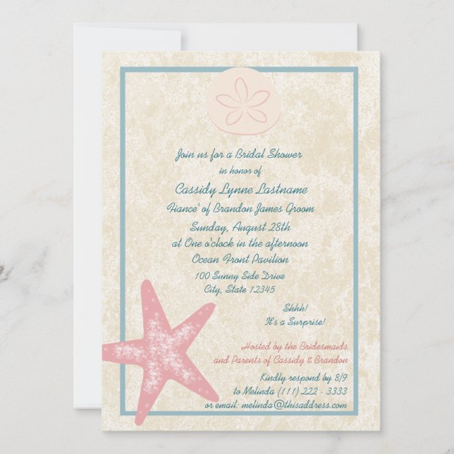 Invitation Fête des mariées de plage (Devant)
