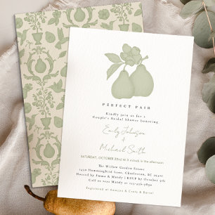 Invitation Fête des mariées de poire parfaite Sage Green Da