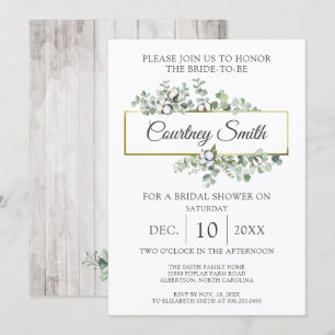 Invitation Fête des mariées de poupée de coton rustique en bo
