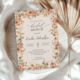 Invitation Fête des mariées de prairie fleur sauvage à l'aqua