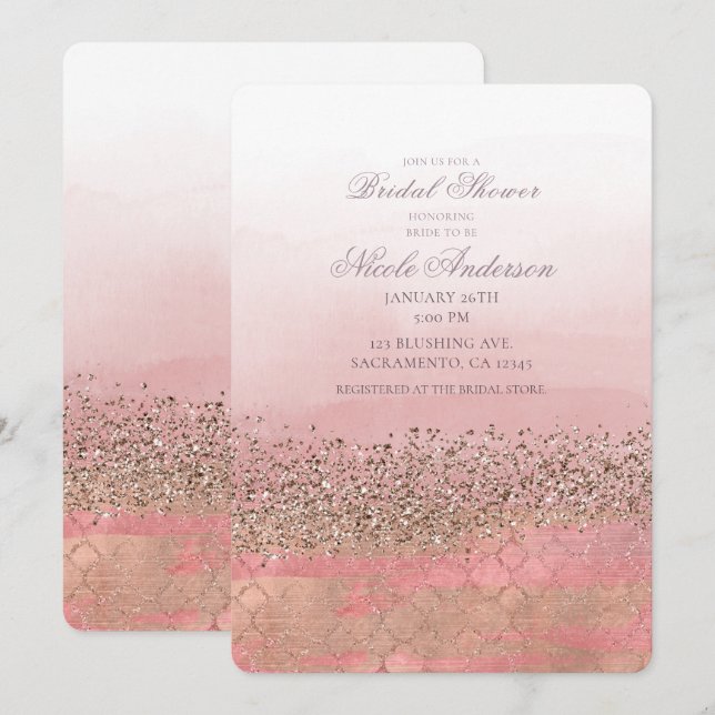 Invitation Fête des mariées de princesse indienne marocaine r (Devant / Derrière)