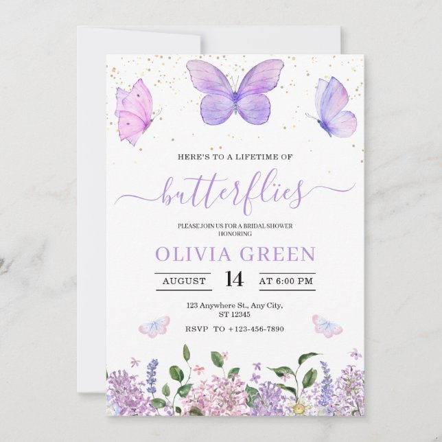 Invitation Fête des mariées de printemps de la vie des papill (Devant)