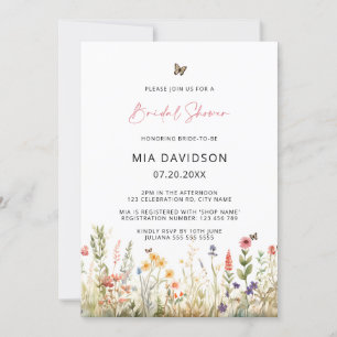Invitation Fête des mariées de printemps fleur sauvage