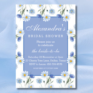 Invitation Fête des mariées de printemps Fleur sauvage bleu f