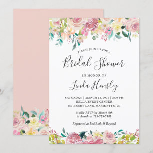 Invitation Fête des mariées de printemps florale Pastel Chic