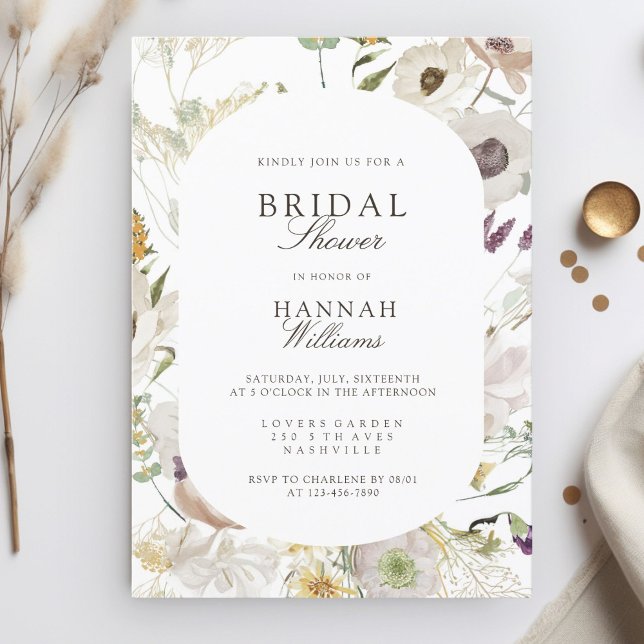 Invitation Fête des mariées de printemps moderne (Modern, floral, boho, spring wedding invitation. Print+Download)