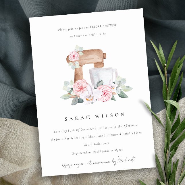 Invitation Fête des mariées de recette florale de mélange d'a (Créateur téléchargé)